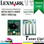 Lexmark 525H / 52D5H00 / MS710 / MS711 / MS810 / MS811 / MS812 Toner Çipi 25K - 1