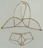 ASM1140 Kadın 2 li Gold Seviyore Bralet Sortlu Takım - 7