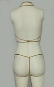 ASM1140 Kadın 2 li Gold Seviyore Bralet Sortlu Takım - 6
