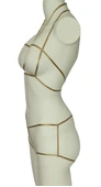 ASM1140 Kadın 2 li Gold Seviyore Bralet Sortlu Takım - 2