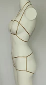 ASM1140 Kadın 2 li Gold Seviyore Bralet Sortlu Takım - 5