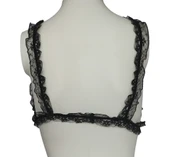 ASM1137 Kadın Siyah Fırfır Bahçesi Dantel Bralet - 5