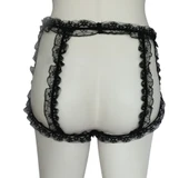 ASM1136 Kadın Siyah Kral Tacı Dantel Boxer thumbnail 3