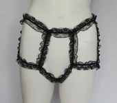 ASM1136 Kadın Siyah Kral Tacı Dantel Boxer thumbnail 4