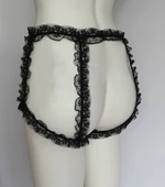 ASM1136 Kadın Siyah Kral Tacı Dantel Boxer thumbnail 6