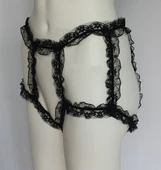 ASM1136 Kadın Siyah Kral Tacı Dantel Boxer thumbnail 5