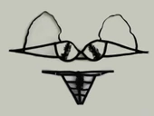 ASM1134 Kadın 2 li Siyah Kafesler Ardında Südyen Takım thumbnail 7