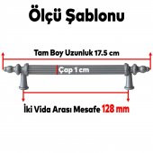 Çekmece Banyo Mutfak Dolap Kapak Kulpu Kulbu 128 mm Gri Sert Plastik Kulp - 4