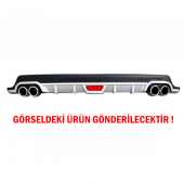 Toyota Corolla 2013-2018 Difüzör Arka Tampon Eki 4 Egzoz Çıkışlı Gri Tip - 6