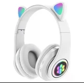 Kedi Kulak Rgb Led Işıklı Kablosuz Bluetooth Kulaklık Mikronlu Hafıza Kartı Girişli Kedi Kulaklık - 3