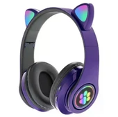 Kedi Kulak Rgb Led Işıklı Kablosuz Bluetooth Kulaklık Mikronlu Hafıza Kartı Girişli Kedi Kulaklık - 8