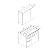 Orka Enez 80 cm Beyaz Banyo Dolabı Alt Modül ve Lavabo - 3