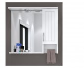 DENKO Lotus 80 cm MDF Lake Banyo Dolabı Aynalı Üst Modülü - 1