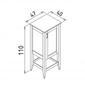 Orka Bastle 40 cm Mat Lacivert Banyo Boy Dolabı thumbnail 3