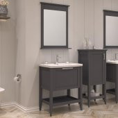 Orka Bastle 40 cm Mat Antrasit Banyo Boy Dolabı - 2
