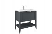 Orka Bastle 65 cm Mat Antrasit Banyo Dolabı Alt Modül ve Lavabo - 1