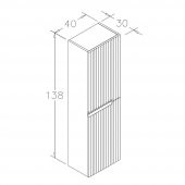 Orka Moonlight 40 cm Mat Vizon Banyo Boy Dolabı thumbnail 3