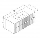 Orka Moonlight 120 cm Mat Vizon Banyo Dolabı Alt Modül ve Lavabo thumbnail 4