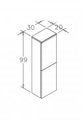 Orka Knidos 30 cm Beyaz Banyo Boy Çamaşır Dolabı thumbnail 3
