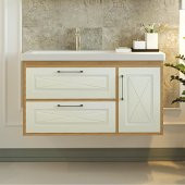 Denko Tokyo 100cm MDF Ud Banyo Dolabı Alt Modül ve Seramik Lavabo - 1