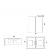 Denko Royal 90 cm MDF Antrasit Gri Banyo Dolabı Takımı thumbnail 3