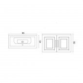 Denko Royal 90cm MDF Antrasit Gri Banyo Dolabı Alt Modül, Lavabo - 3