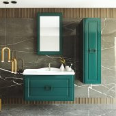 Denko Nergis 100cm MDF Zümrüt Yeşil Banyo Dolabı Takımı,Boy Dolap - 1