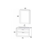 Denko Beyoğlu 75 cm MDF Mat Lacivert Banyo Dolabı Takımı - 3