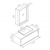 Orka Craft 120 cm Ceviz-Mat Antrasit Banyo Dolabı Takımı thumbnail 3