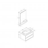 Orka Galia 80 cm MDF Legnano Banyo Dolabı Takımı ve Boy Dolabı - 4