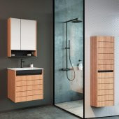Orka Ricato 60 cm MDF MorganaKiraz Banyo Dolabı Takımı Boy Dolabı - 1