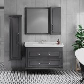 Denko Albatros 100 cm MDF Gri Banyo Dolabı Takımı ve Boy Dolabı thumbnail 1