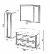 Denko Albatros 100 cm MDF Gri Banyo Dolabı Takımı ve Boy Dolabı thumbnail 3