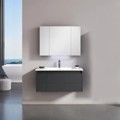 Orka Likya 100 cm Mat Antrasit Banyo Dolabı Takımı thumbnail 1