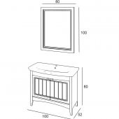 Denko Helena 100 cm MDF Beyaz Banyo Dolabı Alt Modül ve Lavabo thumbnail 3