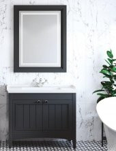 Denko Helena 100 cm MDF Antrasit Gri Banyo Dolabı Takımı thumbnail 1