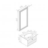 Orka Anzer 60 cm MDF Beyaz Banyo Dolabı Takımı - 3