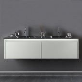 Orka Lisbon 132 cm Kaşmir Banyo Dolabı Alt Modül ve Lavabo thumbnail 1