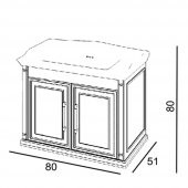 Denko Albatros 80 cm MDF Beyaz Banyo Dolabı Alt Modül ve Lavabo - 3