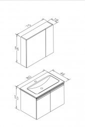 Orka Terme 80 cm MDF Beyaz Banyo Dolabı Alt Modül ve Lavabo - 3