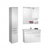 Orka Perge 85 cm Beyaz Banyo Dolabı Takımı,Sepetli Boy Dolabı - 1