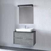 Denko Matia 80 cm MDF Retro Gümüş Banyo Dolabı Takımı - 1