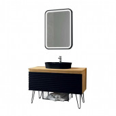 Denko Taylan 100 cm MDF Siyah Banyo Dolabı Takımı - 2