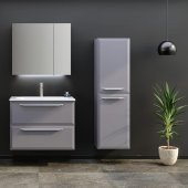 Orka Nuvola 80 cm Gri Banyo Dolabı Takımı ve Boy Dolabı thumbnail 1