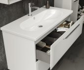 Orka Nuvola 100 cm MDF Beyaz Banyo Dolabı Takımı ve Boy Dolabı - 2