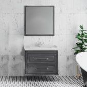 Denko Albatros 80 cm MDF Gri Banyo Dolabı Takımı - 1
