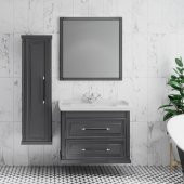 Denko Albatros 80 cm MDF Gri Banyo Dolabı Takımı ve Boy Dolabı - 1