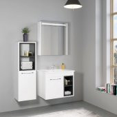 Denko Latte 65 cm MDF Beyaz Banyo Dolabı Takımı ve Boy Dolabı thumbnail 1