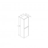 Orka Lisbon 40 cm Mat Kaşmir Banyo Boy Çamaşır Dolabı thumbnail 3