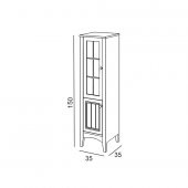 Denko Helena 35 cm MDF Beyaz Banyo Boy Dolabı - 3